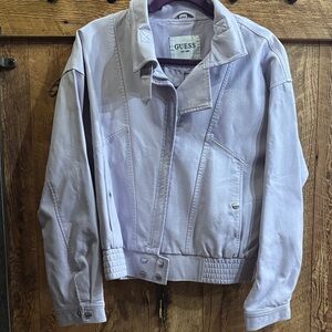 GUESS Women's Light Purple Leather Jacket